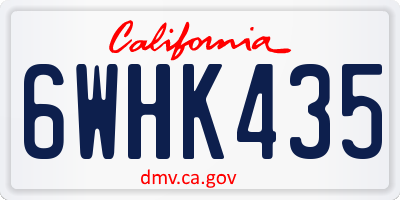 CA license plate 6WHK435