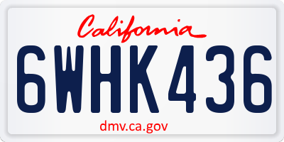 CA license plate 6WHK436