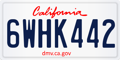 CA license plate 6WHK442