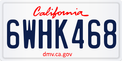 CA license plate 6WHK468