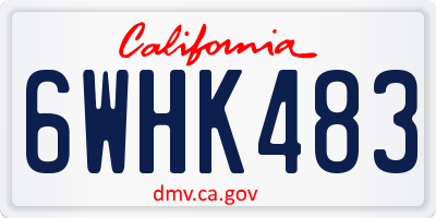 CA license plate 6WHK483