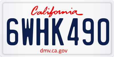 CA license plate 6WHK490