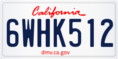 CA license plate 6WHK512