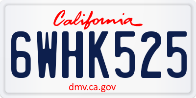 CA license plate 6WHK525