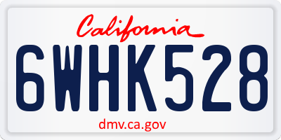 CA license plate 6WHK528