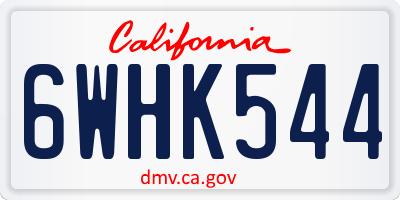 CA license plate 6WHK544