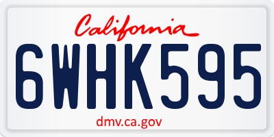 CA license plate 6WHK595