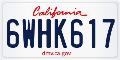 CA license plate 6WHK617