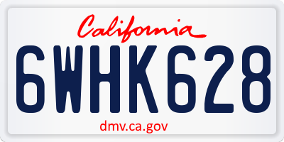 CA license plate 6WHK628