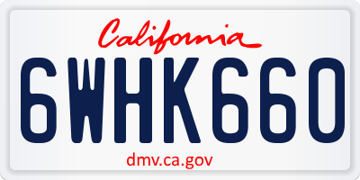 CA license plate 6WHK660