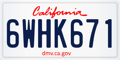 CA license plate 6WHK671