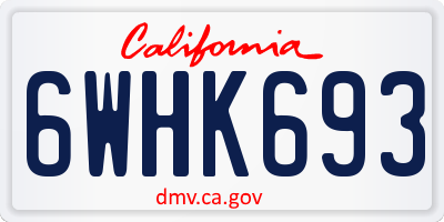 CA license plate 6WHK693