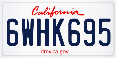 CA license plate 6WHK695