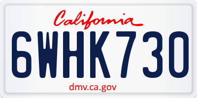 CA license plate 6WHK730