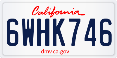 CA license plate 6WHK746