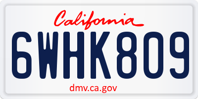 CA license plate 6WHK809
