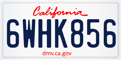 CA license plate 6WHK856