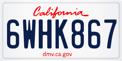 CA license plate 6WHK867