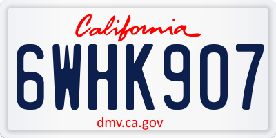 CA license plate 6WHK907