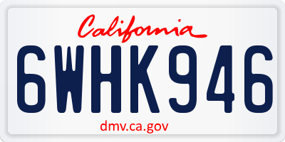CA license plate 6WHK946
