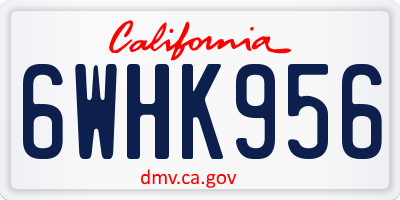 CA license plate 6WHK956