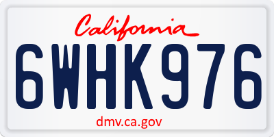 CA license plate 6WHK976