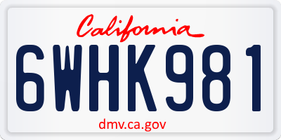 CA license plate 6WHK981