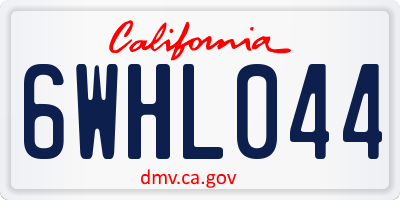 CA license plate 6WHL044