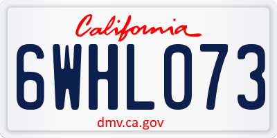 CA license plate 6WHL073
