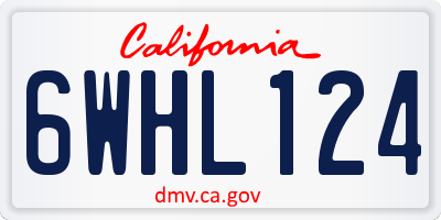 CA license plate 6WHL124