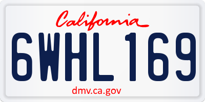 CA license plate 6WHL169