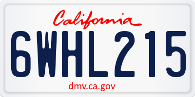CA license plate 6WHL215