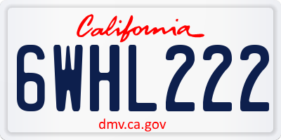 CA license plate 6WHL222