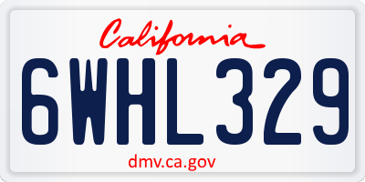 CA license plate 6WHL329