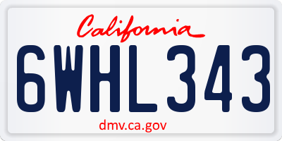 CA license plate 6WHL343