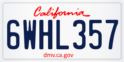 CA license plate 6WHL357