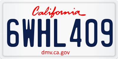 CA license plate 6WHL409