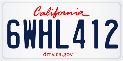 CA license plate 6WHL412
