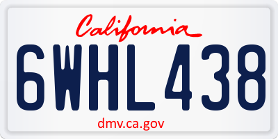 CA license plate 6WHL438