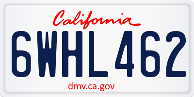 CA license plate 6WHL462