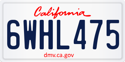 CA license plate 6WHL475