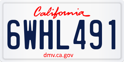 CA license plate 6WHL491