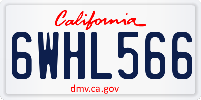 CA license plate 6WHL566