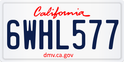 CA license plate 6WHL577