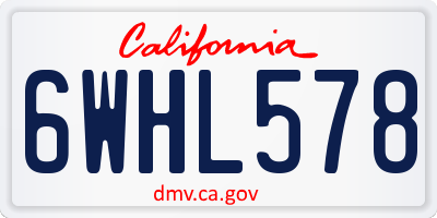 CA license plate 6WHL578