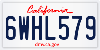 CA license plate 6WHL579