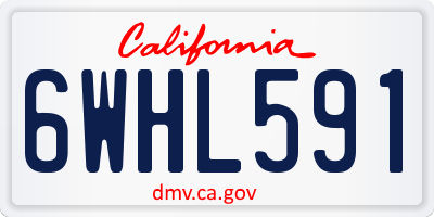 CA license plate 6WHL591