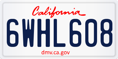 CA license plate 6WHL608