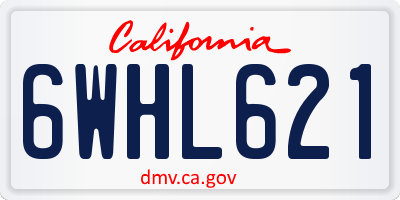 CA license plate 6WHL621