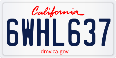 CA license plate 6WHL637